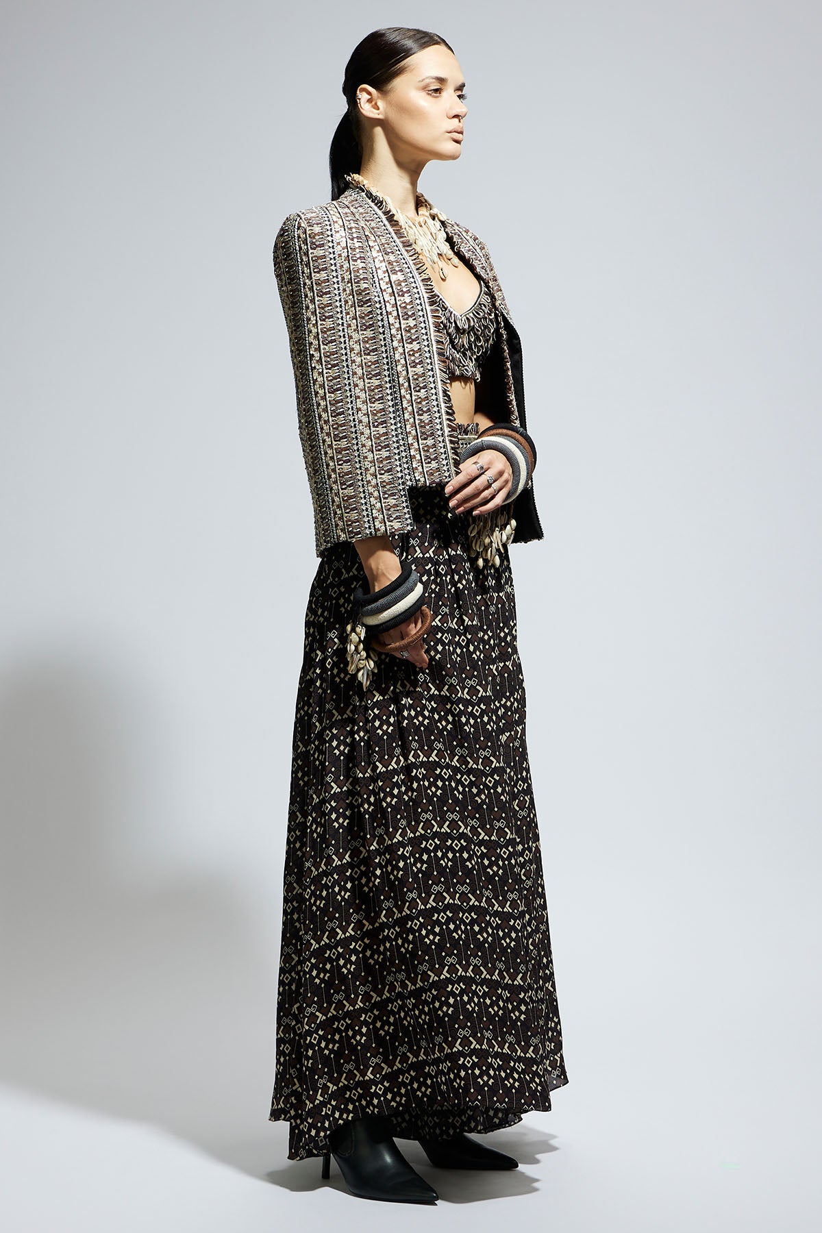 Brown Embellished Noor Jacket