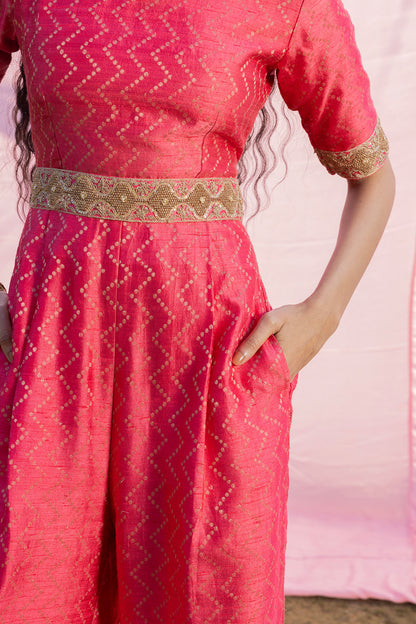 Kasundi Banarasi Silk Jump Suit