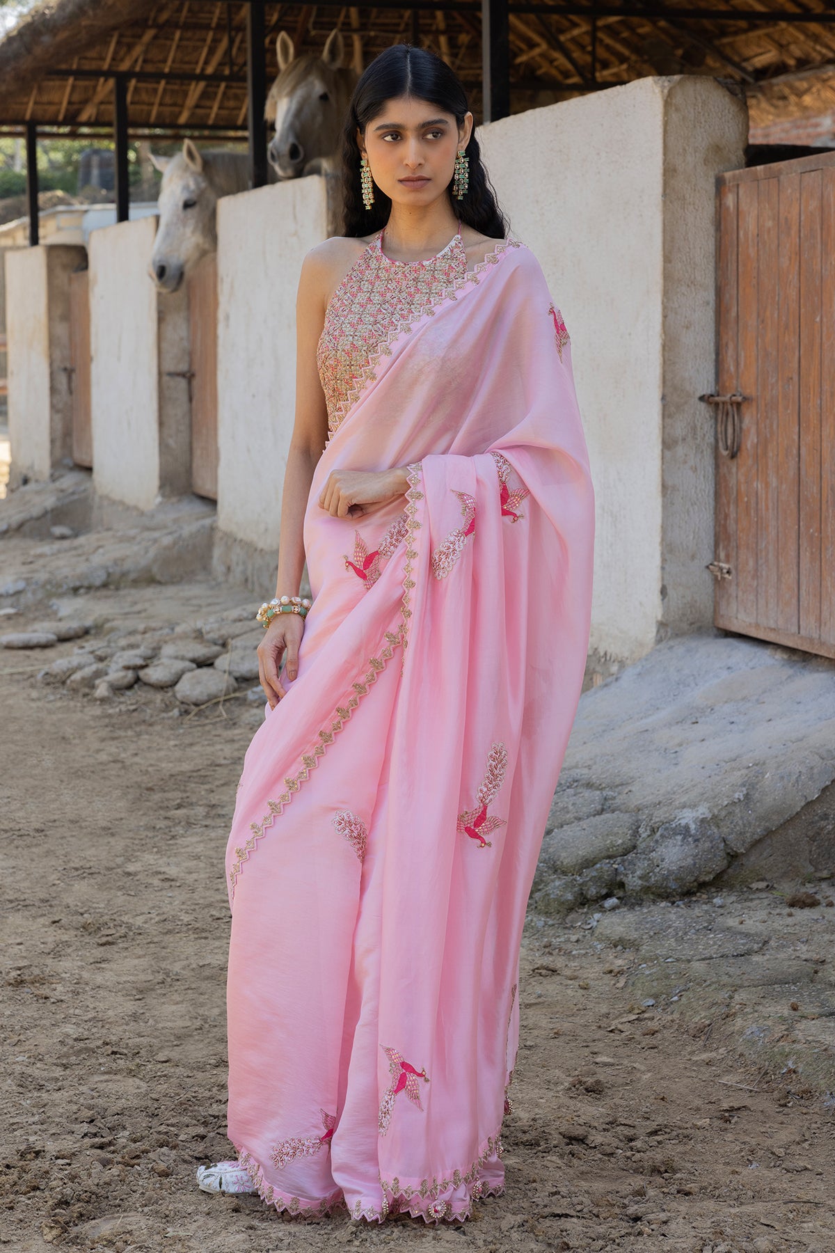 Masoom Gulaabi Saree