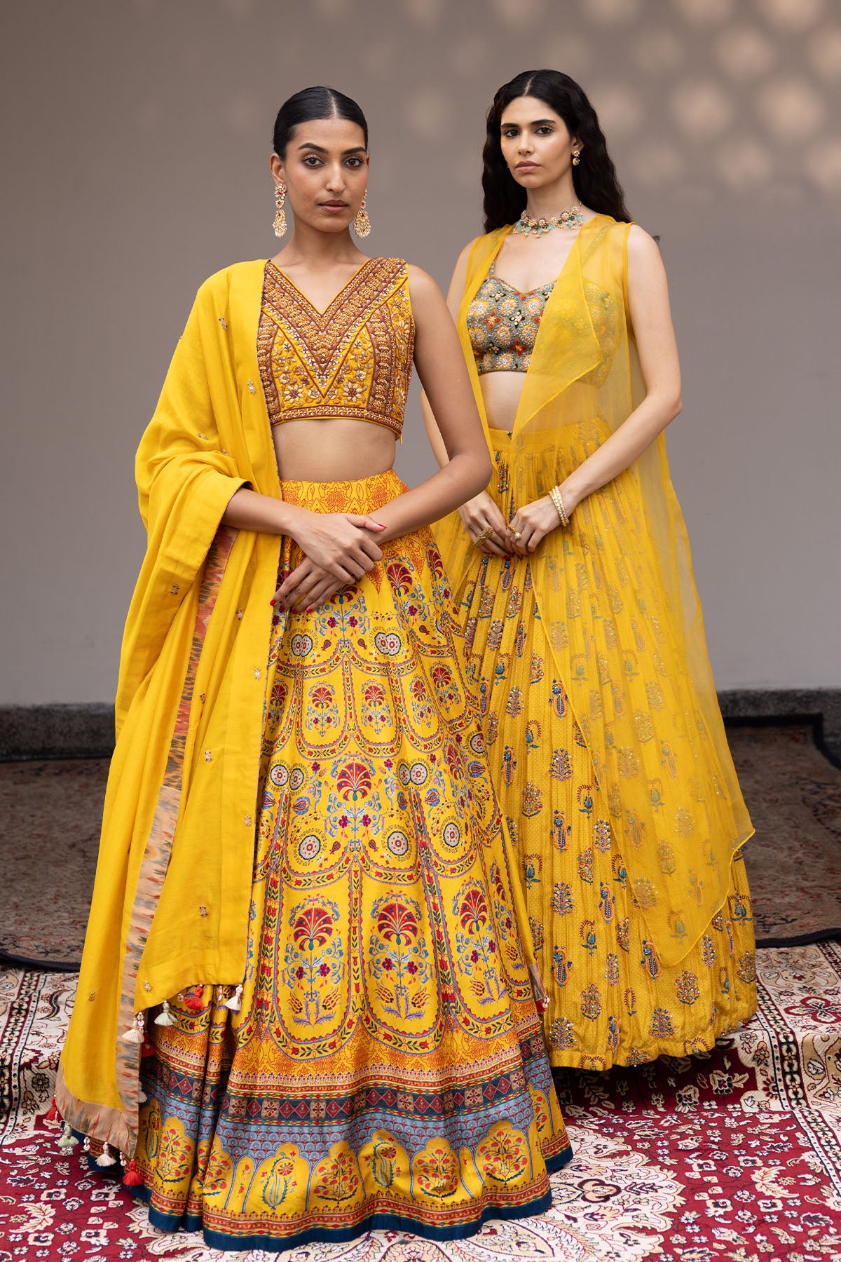 Yellow Embroidery Bustier Lehenga Set