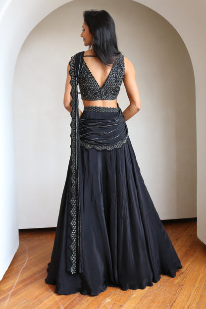 Disha Lehenga in Black