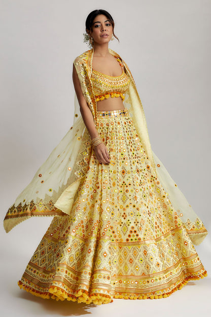 Ashi Lehenga Set With Cape