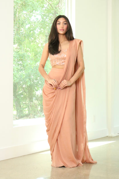 Peachy Saree