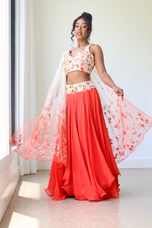 Orange Lehenga Set