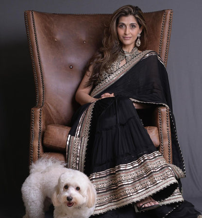 Kubbra Sait and Akanksha Malhotra in Golconda Anupa Saree Set