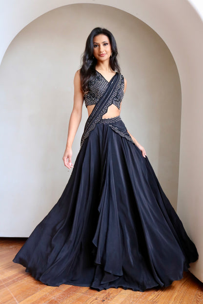 Disha Lehenga in Black