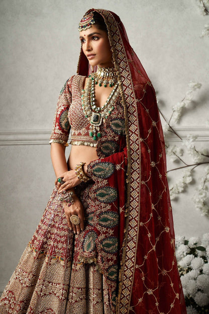 Deep Maroon Bridal Lehenga