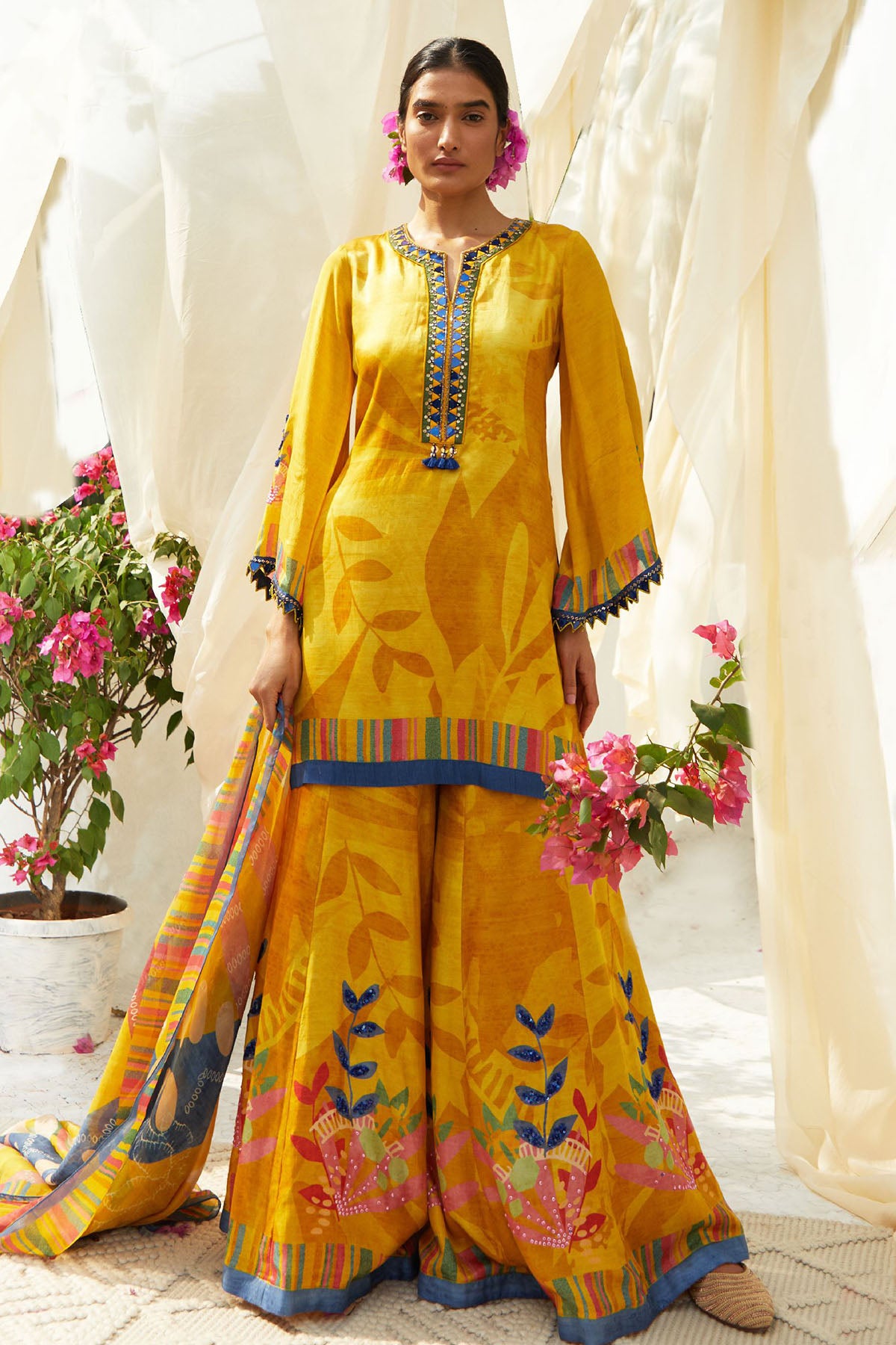 MUSTARD SHARARA SET