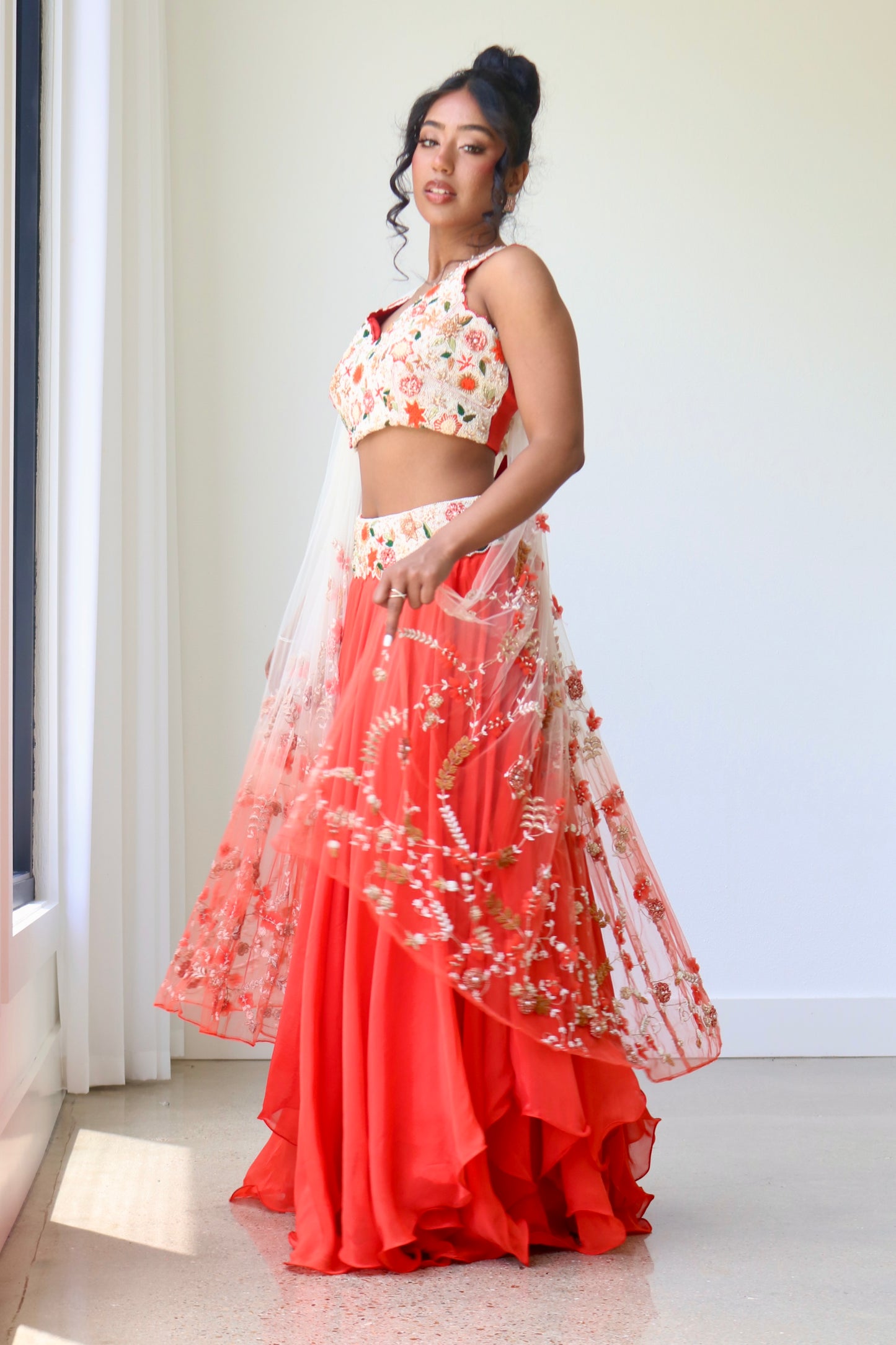 Orange Lehenga Set