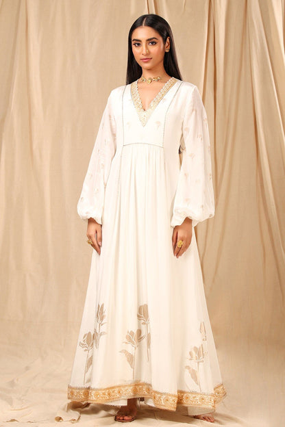 Ivory Wine Garden Kurta Dress