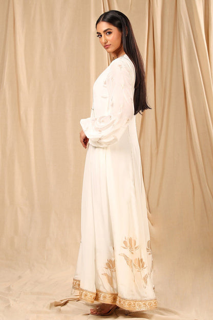 Ivory Wine Garden Kurta Dress