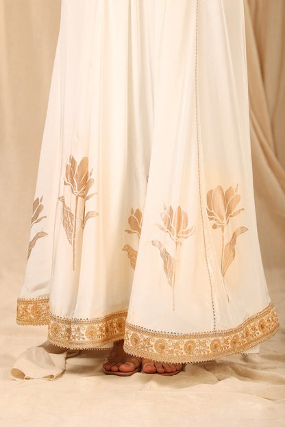 Ivory Wine Garden Kurta Dress