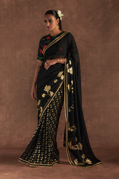 Black Springbud  Saree