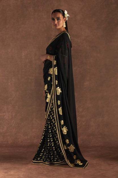 Black Springbud  Saree