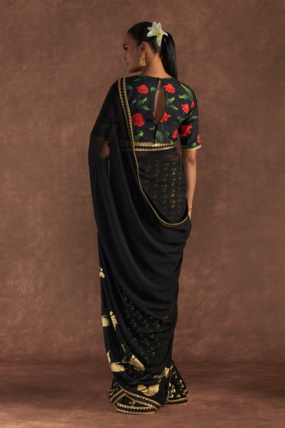 Black Springbud  Saree