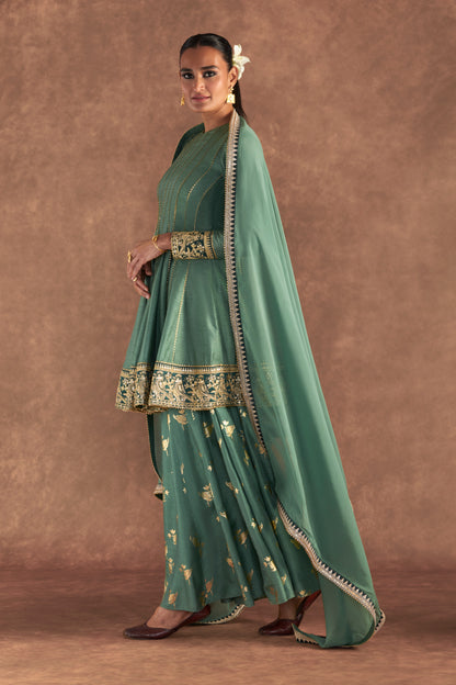 Moss Green Irisbud Sharara Set