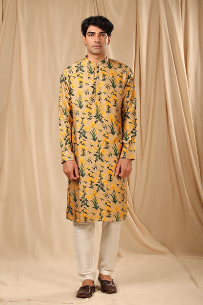 Beige Autumn Bouquet Kurta