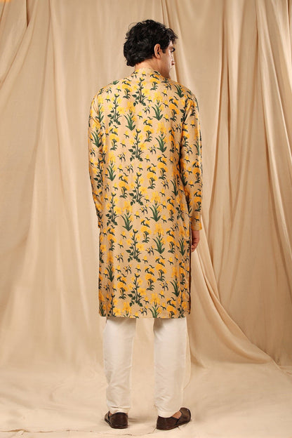 Beige Autumn Bouquet Kurta