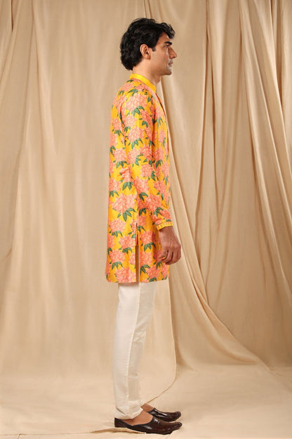 Yellow Candy Swirl Kurta