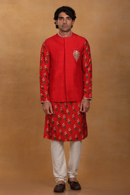 Red Cotton Candy Kurta Set