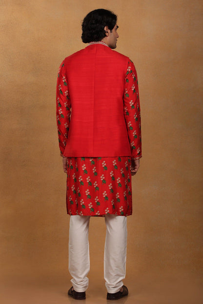 Red Cotton Candy Kurta Set