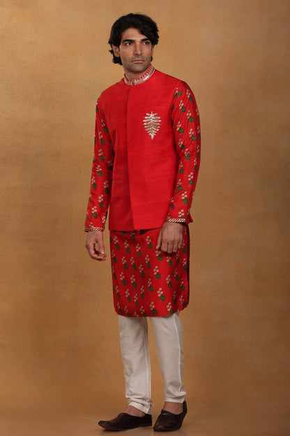 Red Cotton Candy Kurta Set