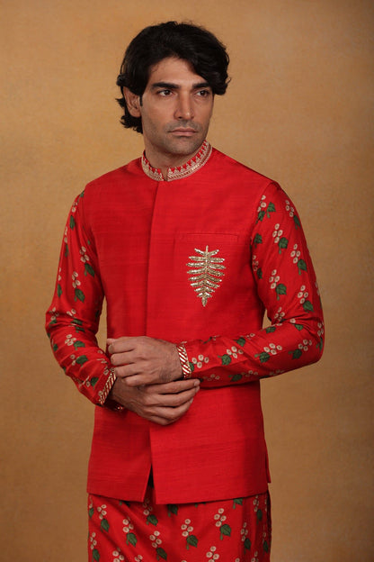 Red Cotton Candy Kurta Set