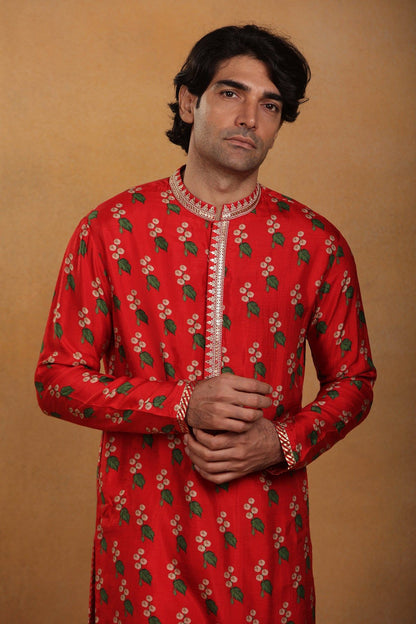 Red Cotton Candy Kurta