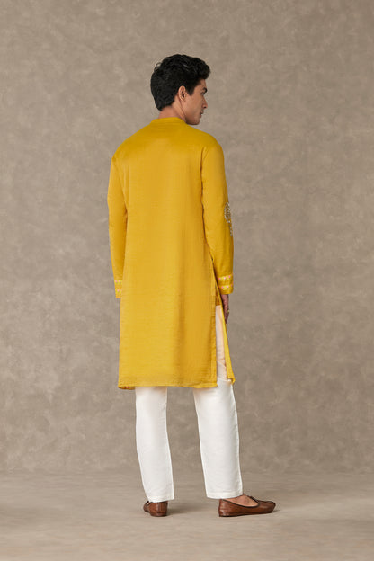 Corn Yellow Shajara Kurta