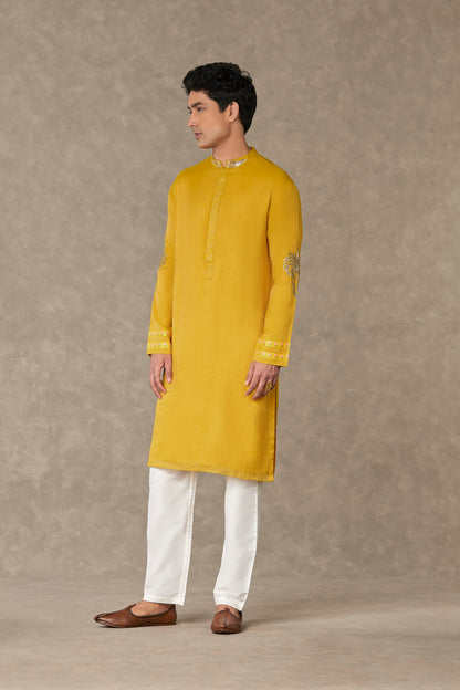 Corn Yellow Shajara Kurta