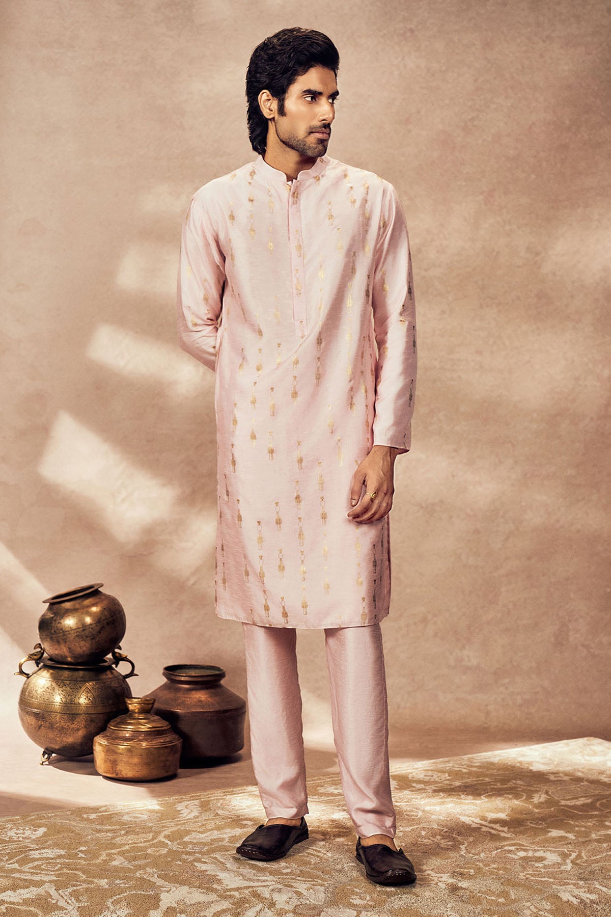 Baby Pink Tribal Pillar Kurta