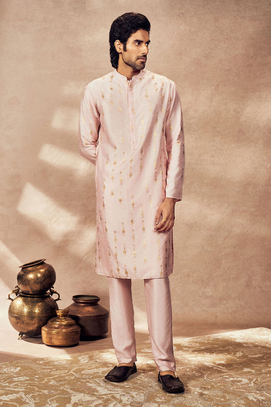 Baby Pink Tribal Pillar Kurta Set