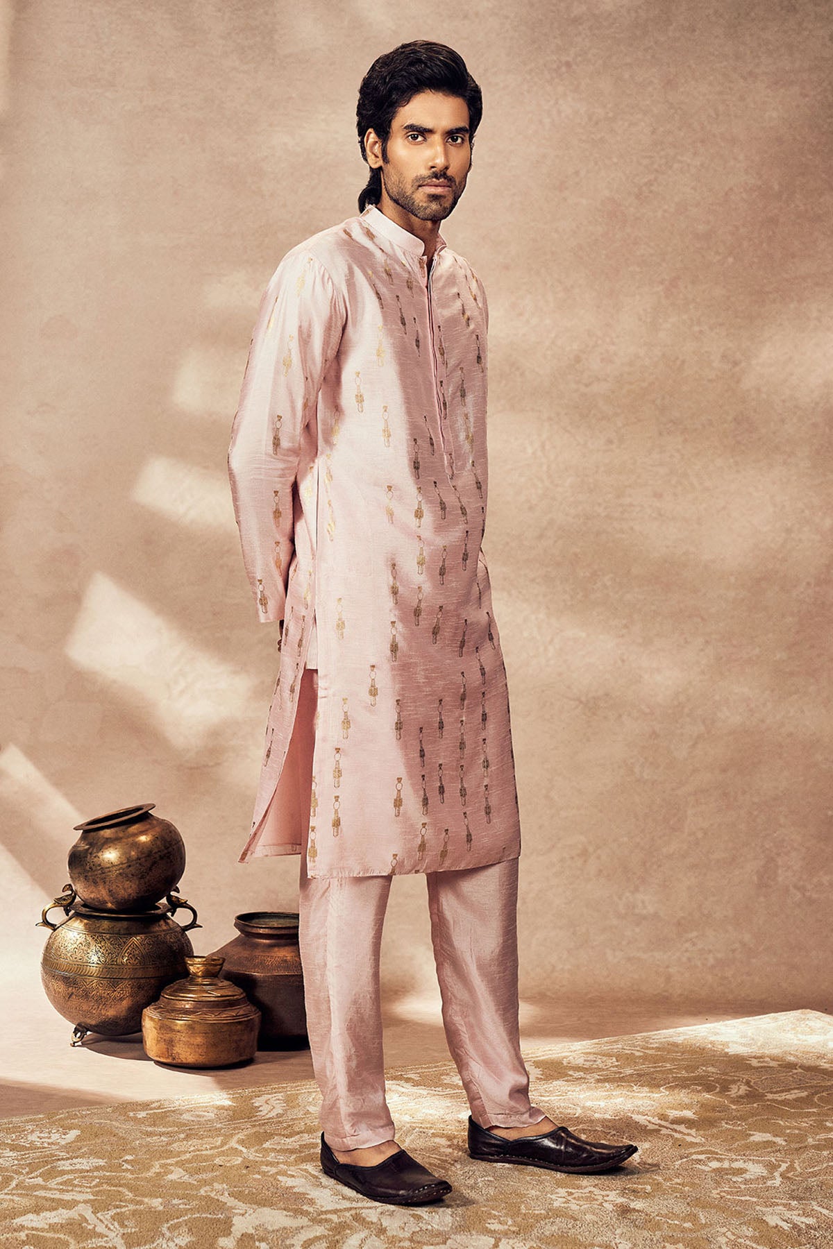 Baby Pink Tribal Pillar Kurta