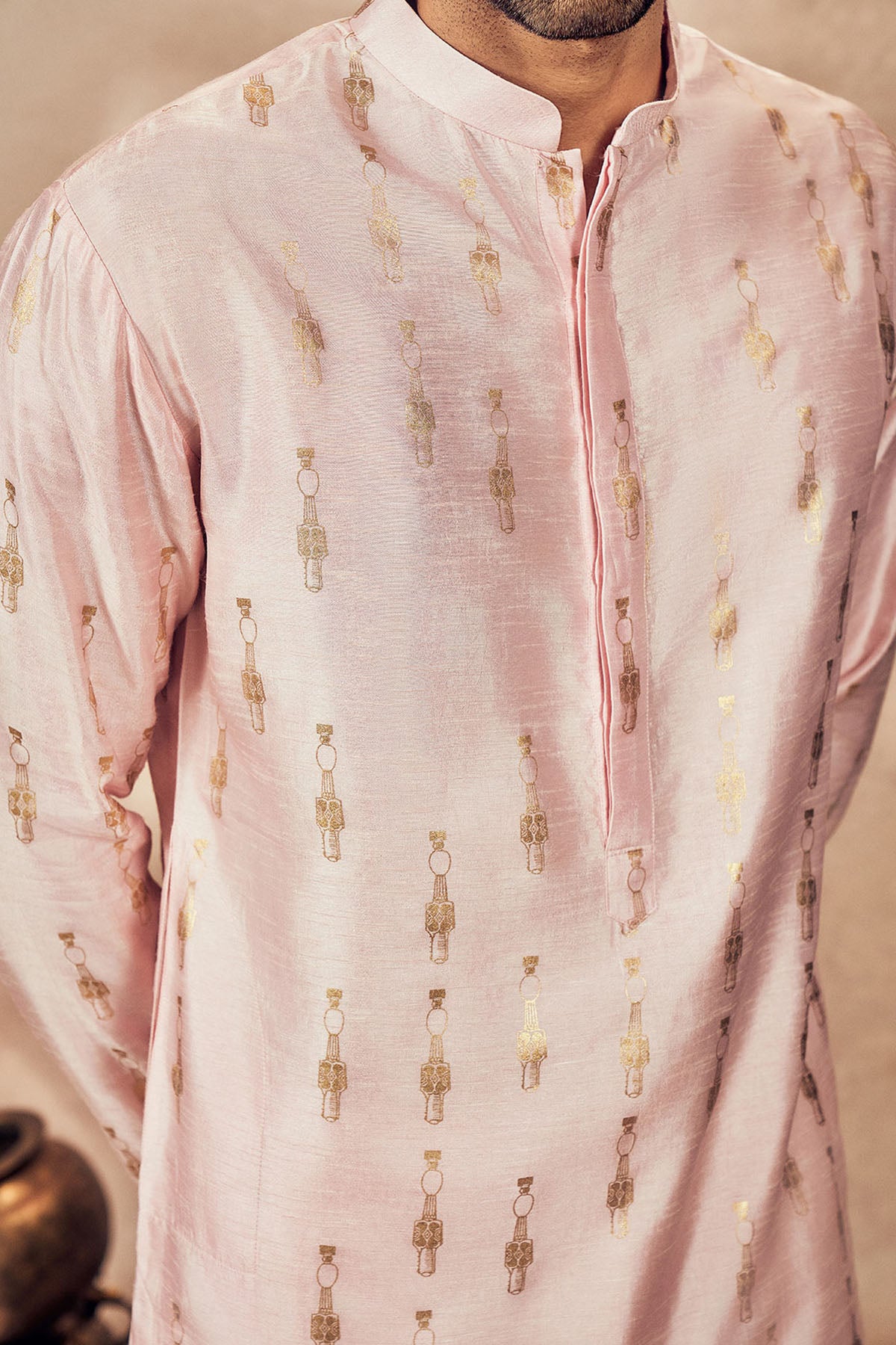 Baby Pink Tribal Pillar Kurta