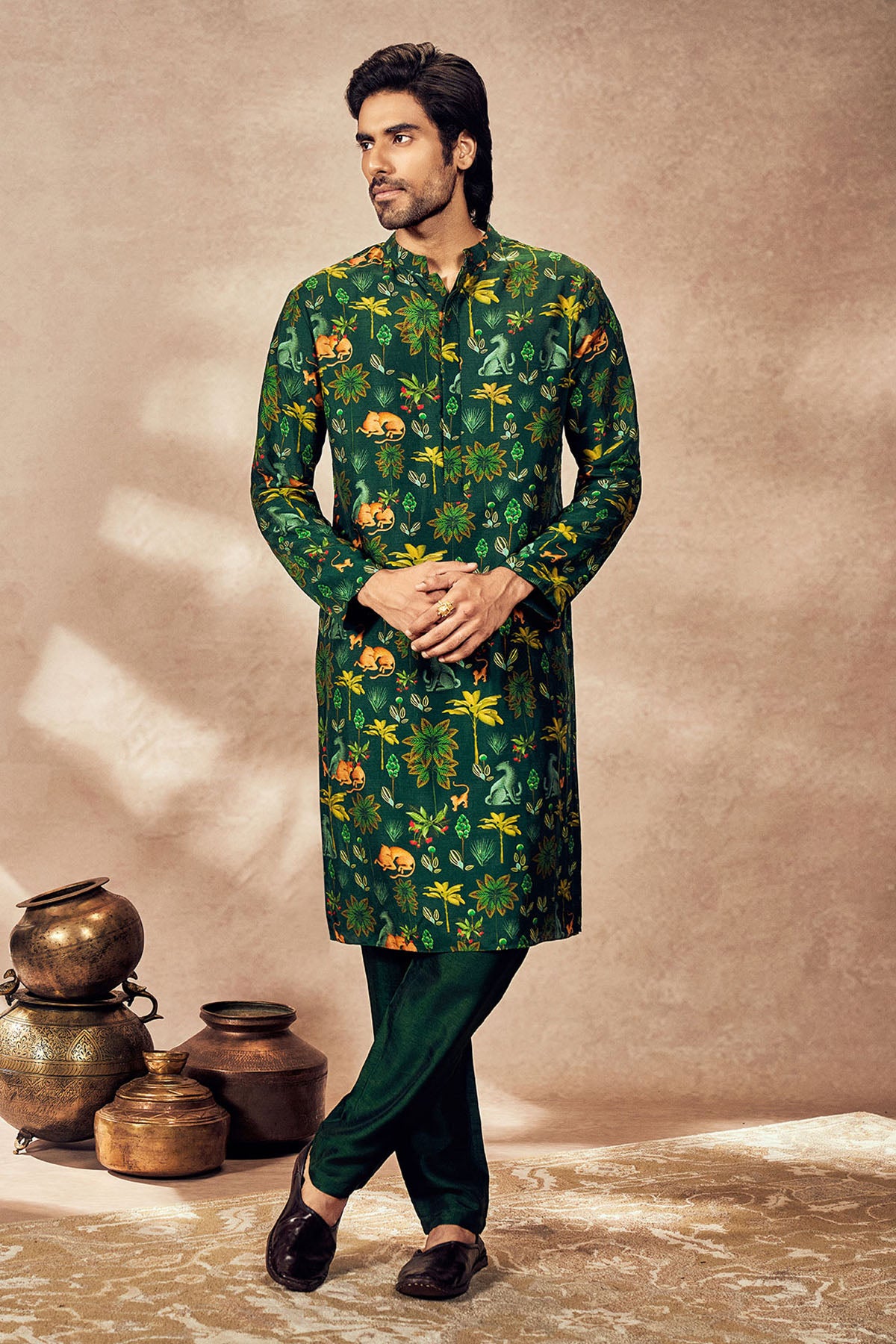 Green Tropical Rhapsody Kurta