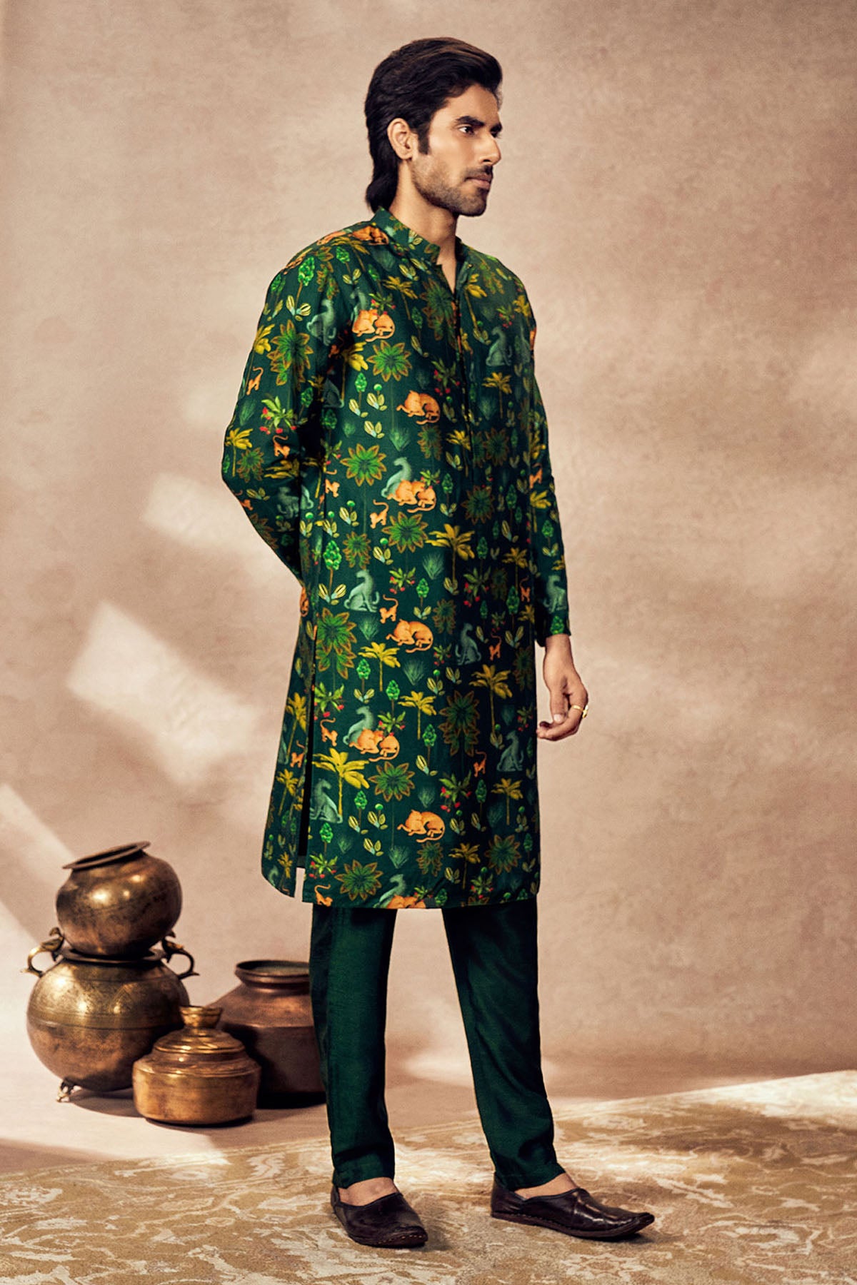 Green Tropical Rhapsody Kurta