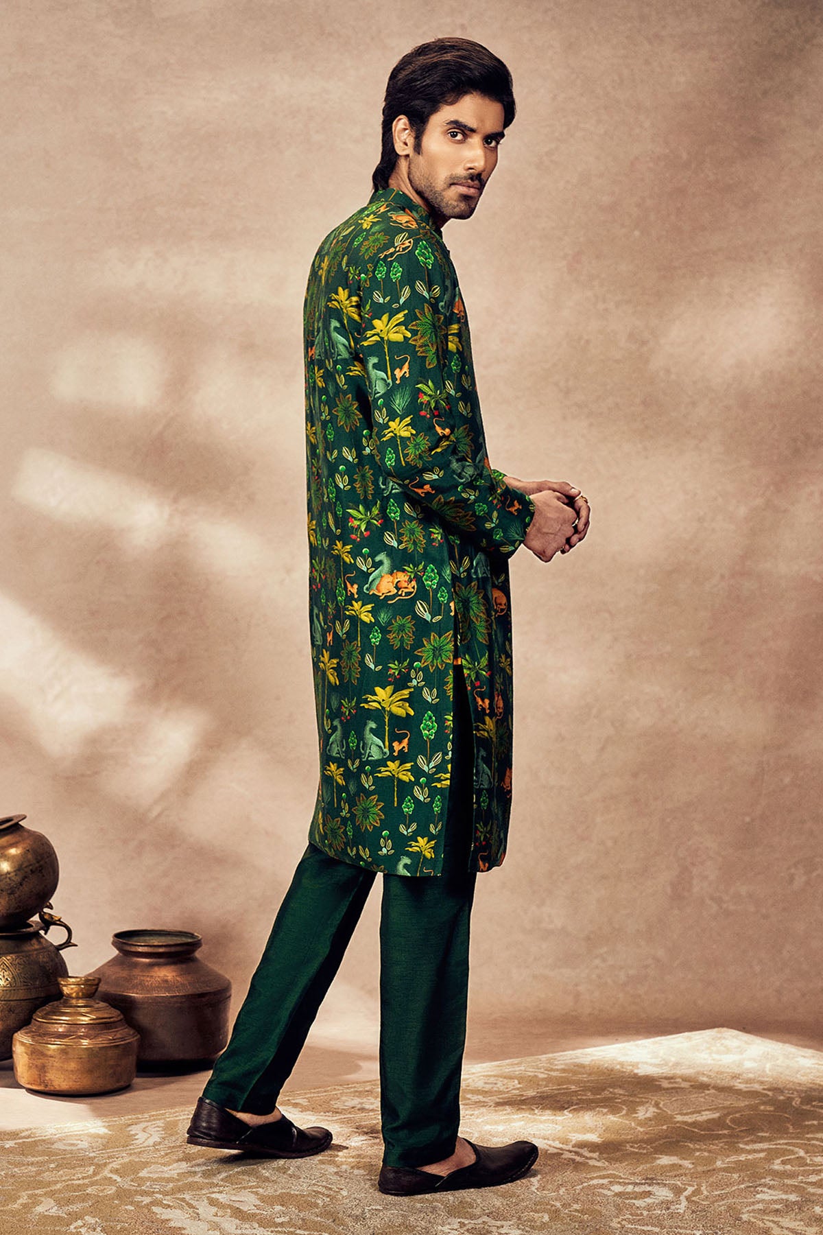 Green Tropical Rhapsody Kurta Set