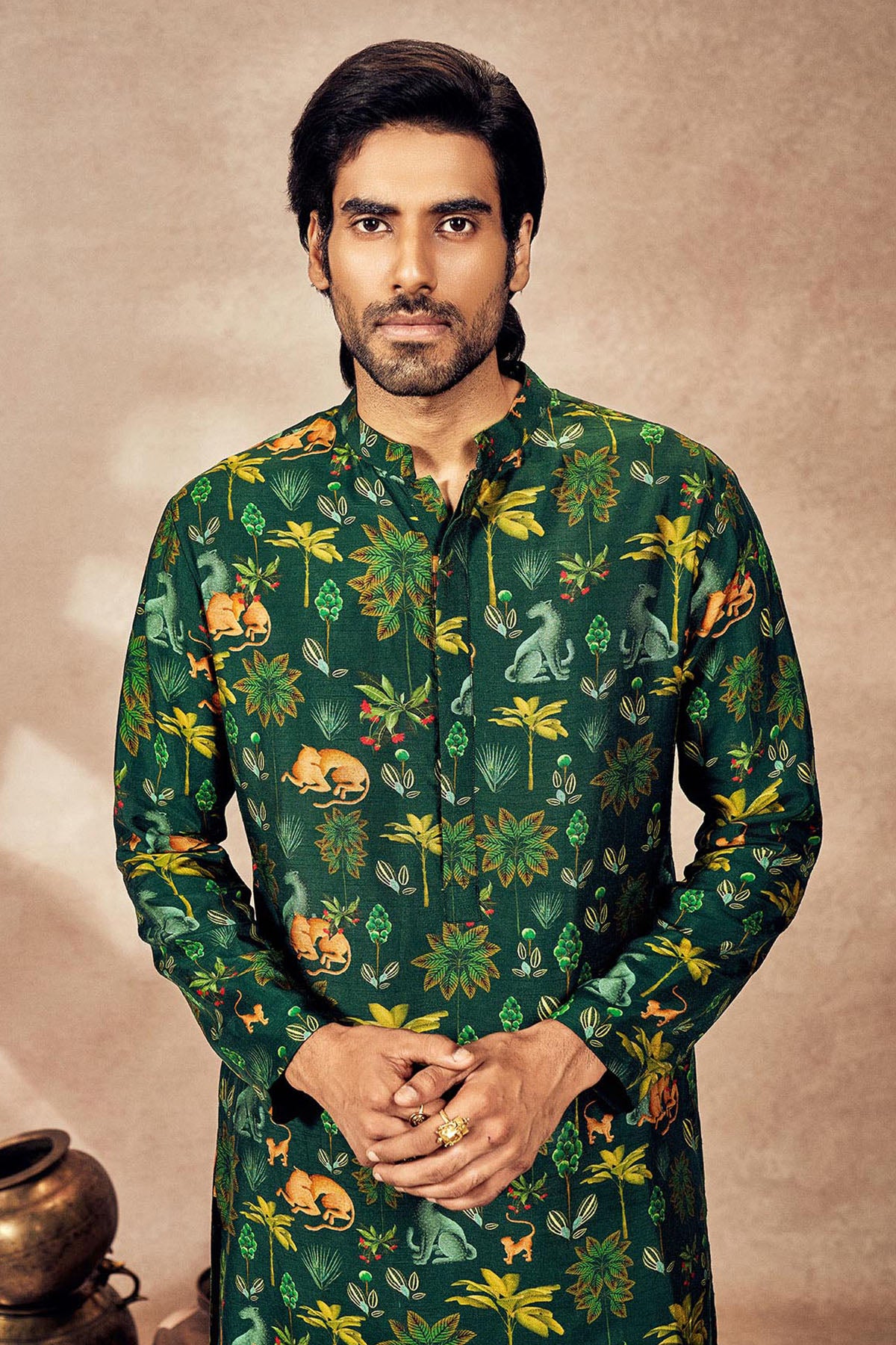 Green Tropical Rhapsody Kurta