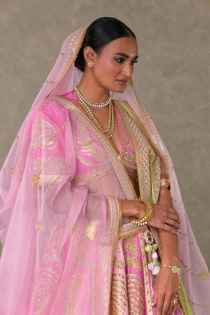 Barfi Pink Paan Patti Lehenga Set