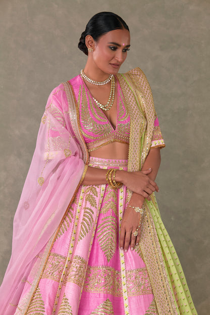 Barfi Pink Paan Patti Lehenga Set