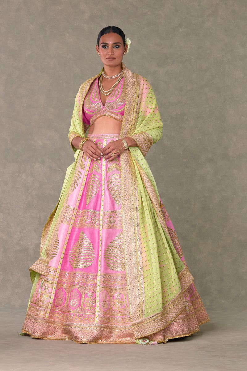 Barfi Pink Paan Patti Lehenga Set