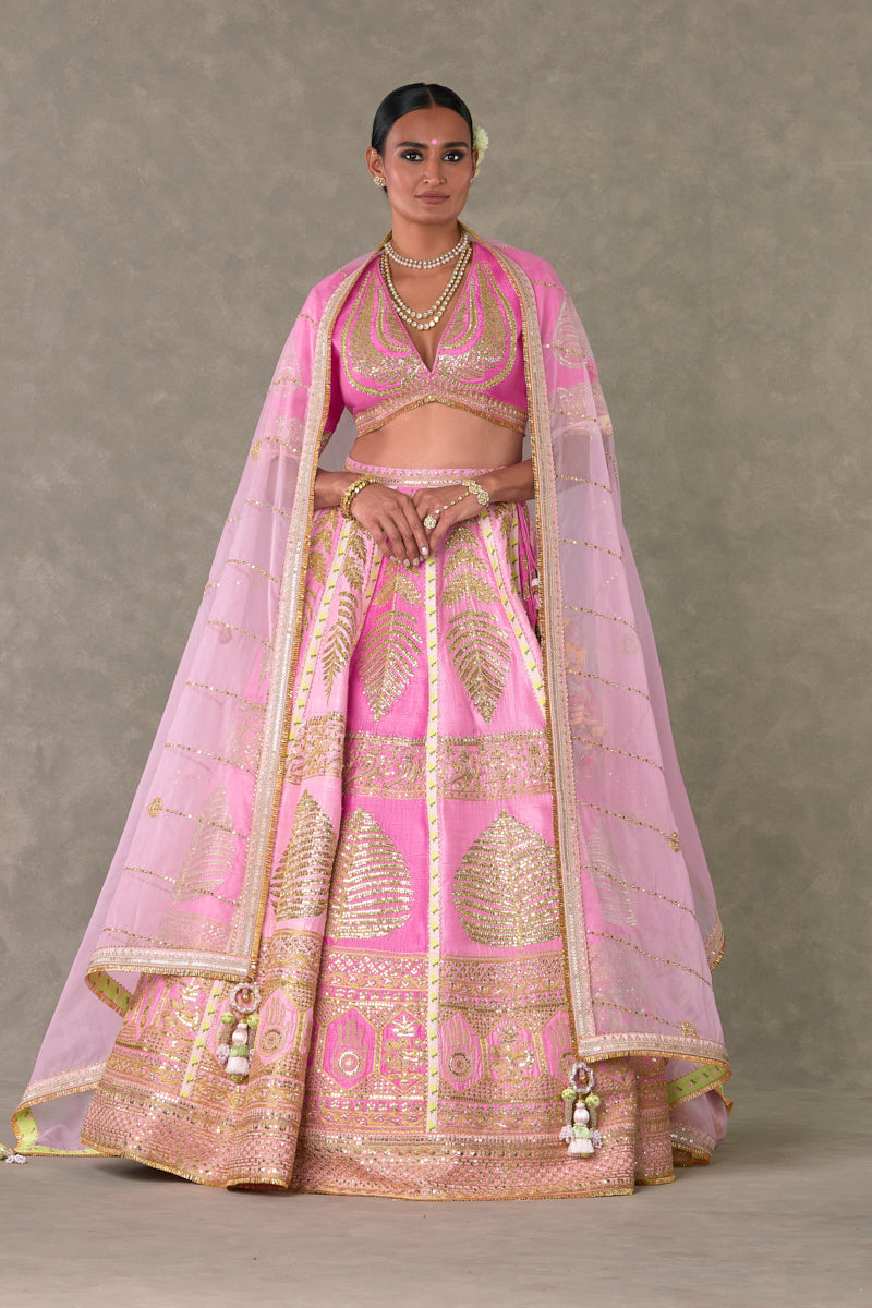 Barfi Pink Paan Patti Lehenga Set