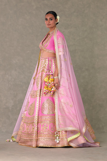 Barfi Pink Paan Patti Lehenga Set