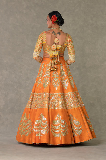 Rust 'Paan-Patti' Lehenga Set