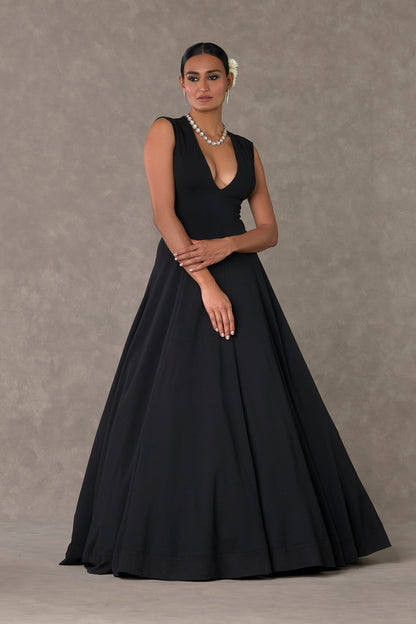 Black Chand Gown Set