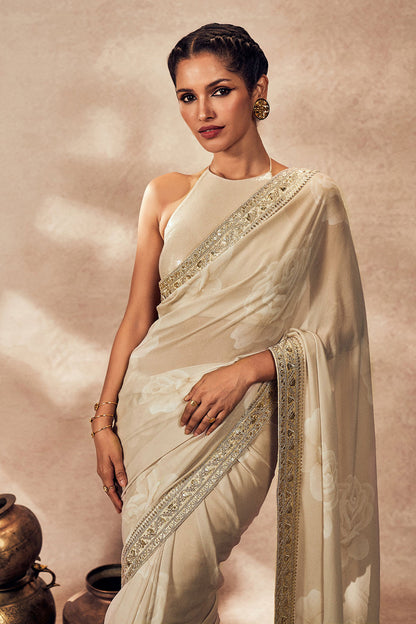 Ecru Gulaab Saree