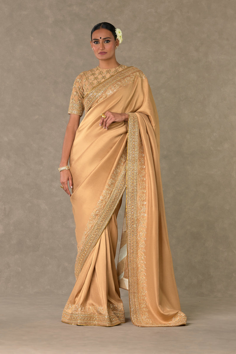 Beige 'Madakal-Chidiya' Saree