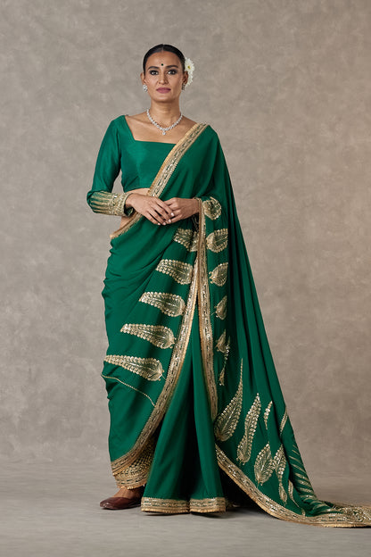 Dark Green 'Son-Patti' Saree