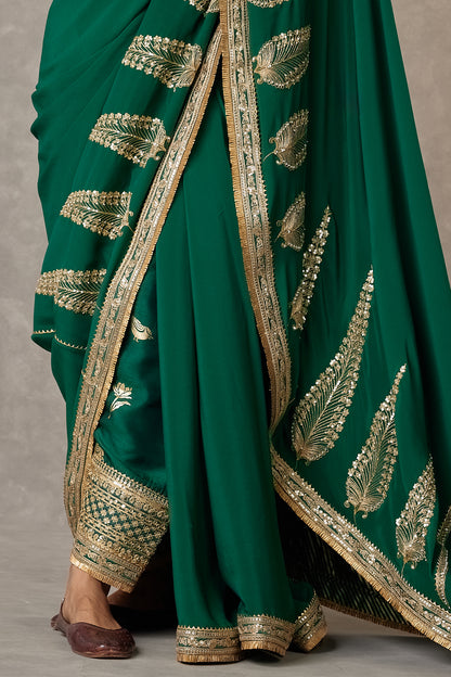 Dark Green 'Son-Patti' Saree