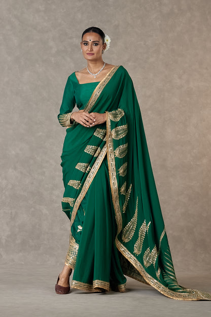 Dark Green 'Son-Patti' Saree